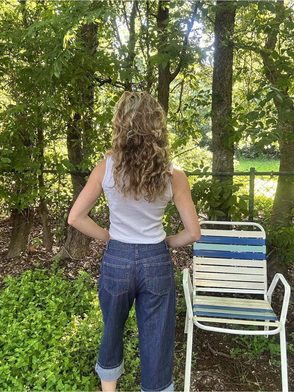 L.L. Bean Relaxed Boyfriend Capris - Dark Wash
